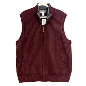 Duluth Trading Co Shetland Wool Windproof Sweater Vest Burgundy $139